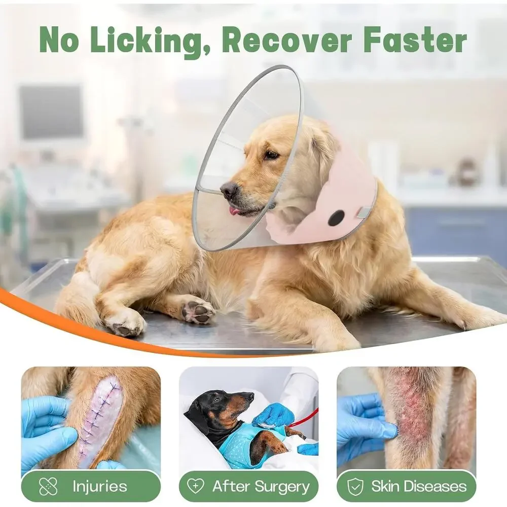Dog Cone Collar to Stop Licking with Soft Liner Head Cone Alternative,L